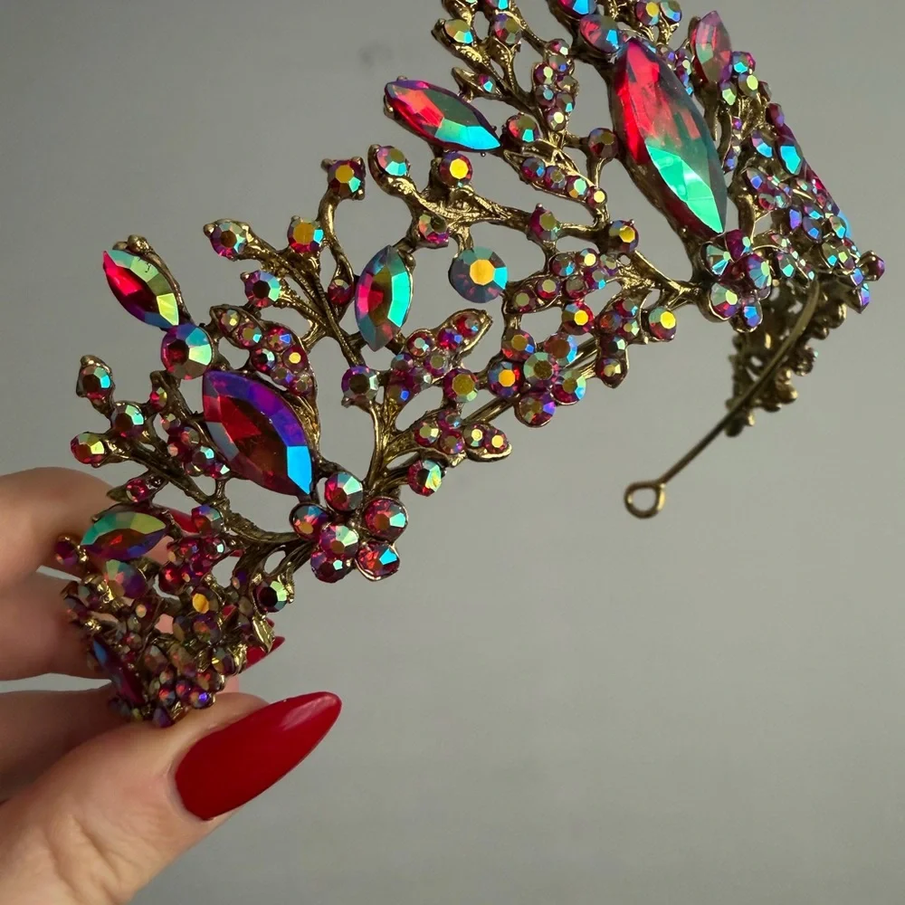 Elegant Multicolor Crystal Tiara